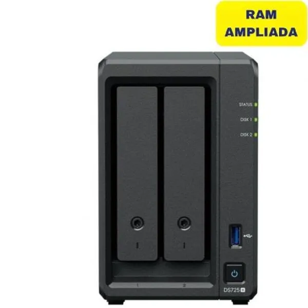 NAS tinklinė saugykla Synology DS725+/16G Juoda Quad Core