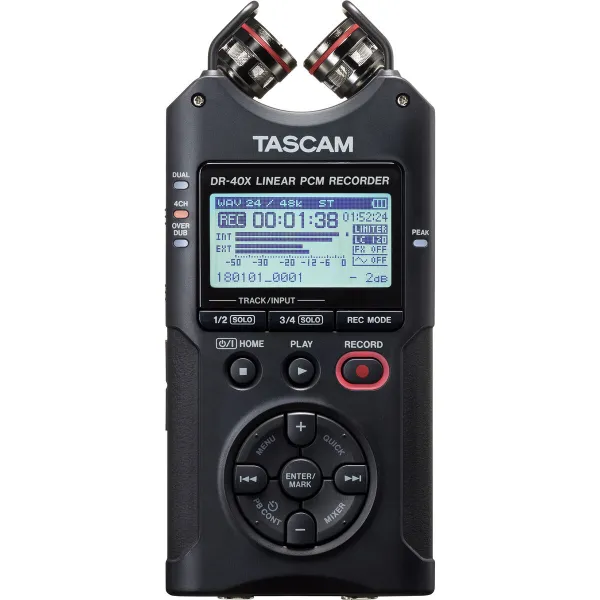 Tallennin Tascam DR-40X Sininen Musta