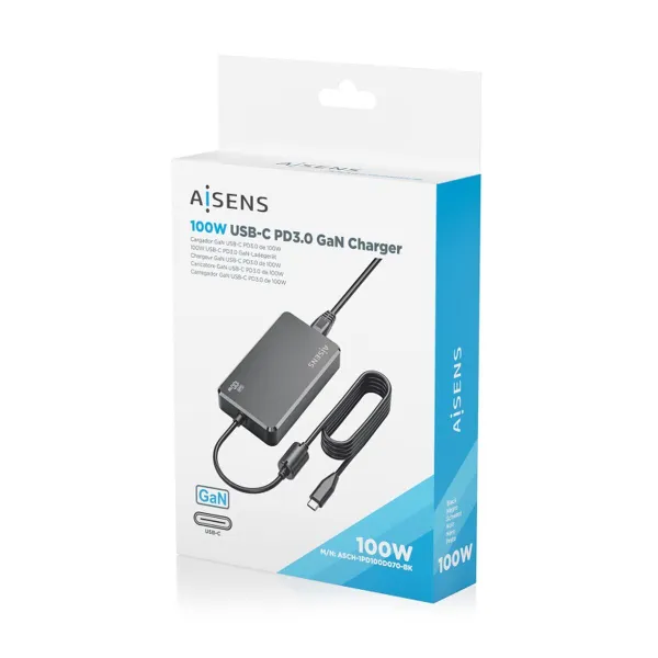 Powerbank Aisens ASCH-1PD100D070-BK 100 W Juoda