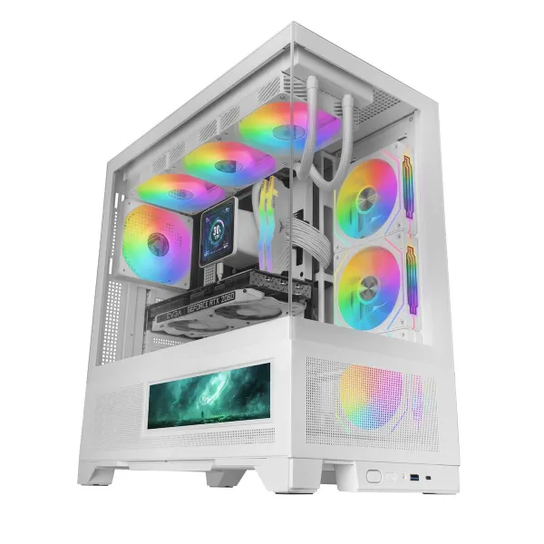 ATX Semi-tower Korpus Mars Gaming MCLCDXW Valge