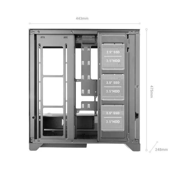 ATX Semi-tower Korpus Mars Gaming MCLCDXW Valge