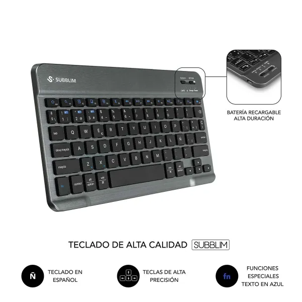 Planšetdatora Vāks Subblim SUBKT3-BTL320 Spāņu Qwerty