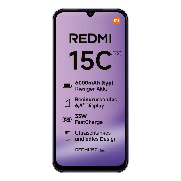 Išmanusis Telefonas Xiaomi REDMI 15C 6,9" Octa Core 4 GB RAM 128 GB Purpurinis