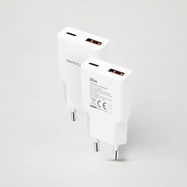Wall Charger NANOCABLE 10.10.2028 White 30 W