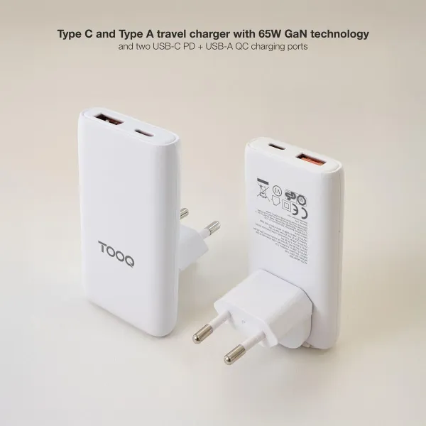 Wall Charger TooQ TQWC-GANSL65W1A1C White 65 W