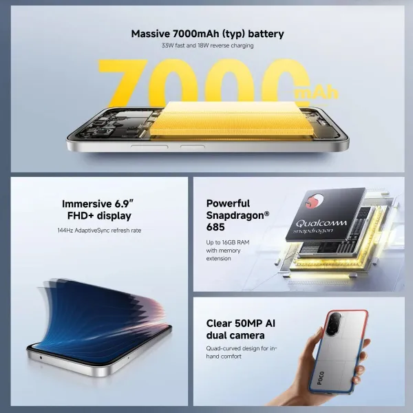 Išmanusis Telefonas Xiaomi POCO M7 6,9" Octa Core 8 GB RAM 256 GB Juoda