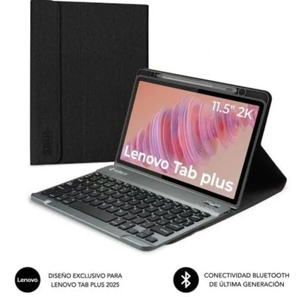 Planšetės ir klaviatūros dėklas Subblim SUBKT3-BTL330 Juoda Ispaniška Qwerty