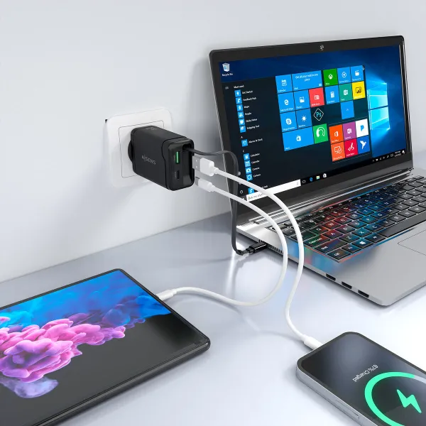 Сетевое зарядное устройство Aisens ASCH-65W3P071-BK Чёрный