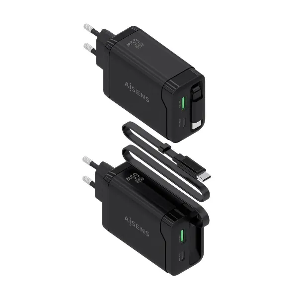 Сетевое зарядное устройство Aisens ASCH-65W3P071-BK Чёрный
