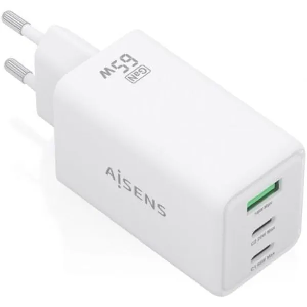 Сетевое зарядное устройство Aisens ASCH-65W3P072-W Белый