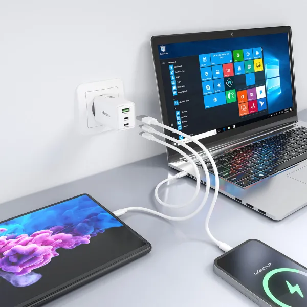 Сетевое зарядное устройство Aisens ASCH-65W3P072-W Белый