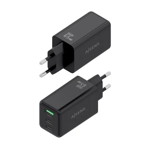 Sieninis įkroviklis Aisens ASCH-65W3P073-BK Juoda