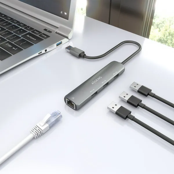 USB-разветвитель Aisens ASUC-4P034-GR Серый