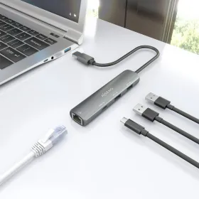 USB-разветвитель Aisens ASUC-4P035-GR Серый