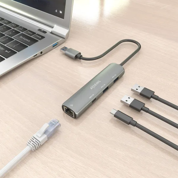 USB Centrmezgls Aisens ASUC-4P035-GR Pelēks