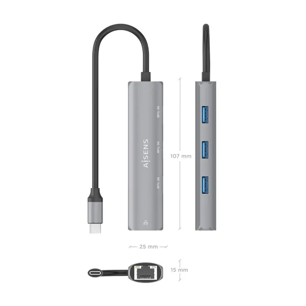 USB-jaotur Aisens ASUC-4P038-GR Hall