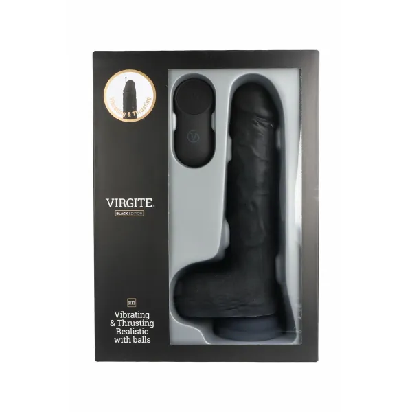 Realistinis vibratorius Virgite R13 Juoda 20 cm