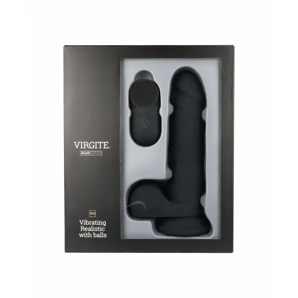 Reālistiskais Dildo Virgite R16 Melns 16 cm