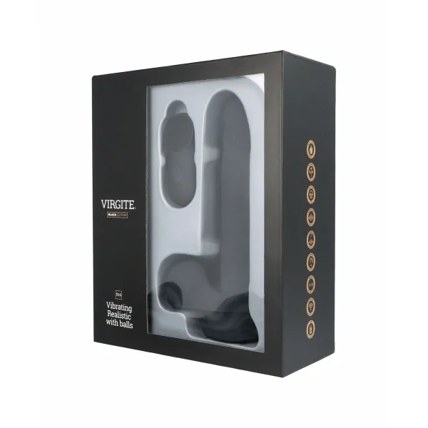 Reālistiskais Dildo Virgite R16 Melns 16 cm