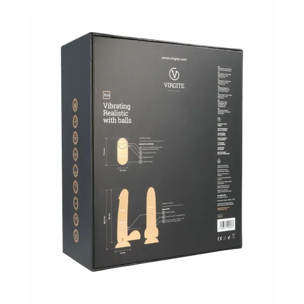 Reālistiskais Dildo Virgite R16 Melns 16 cm