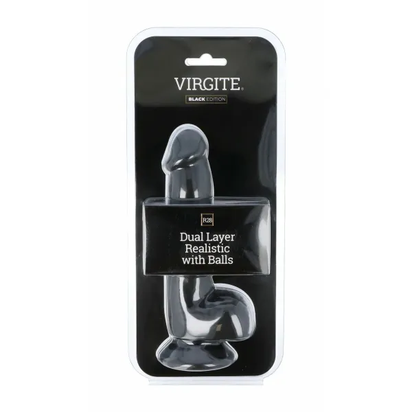 Reālistiskais Dildo Virgite R28 Melns 20 cm