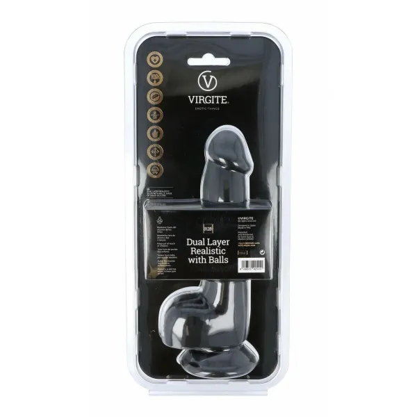 Reālistiskais Dildo Virgite R28 Melns 20 cm