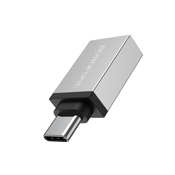 Adapter Borofone BV3 Type-C OTG grey