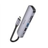 Adapteris Hoco HB28 Type-C Multi-Function Converter HDMI+USB3.0+USB2.0+SD+TF+PD pilkas