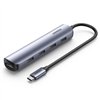 Adapter Ugreen CM417 USB-C to 4xUSB-A + HDMI gray