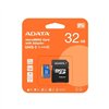 Memory card ADATA microSD 32GB (MicroSDHC UHS-I Class 10 U1) + SD adapter