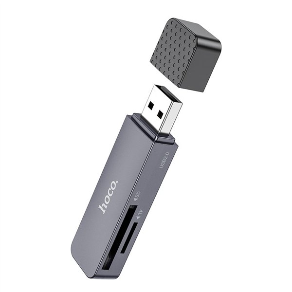Memory card reader Hoco HB45 2-in-1 USB3.0 grey