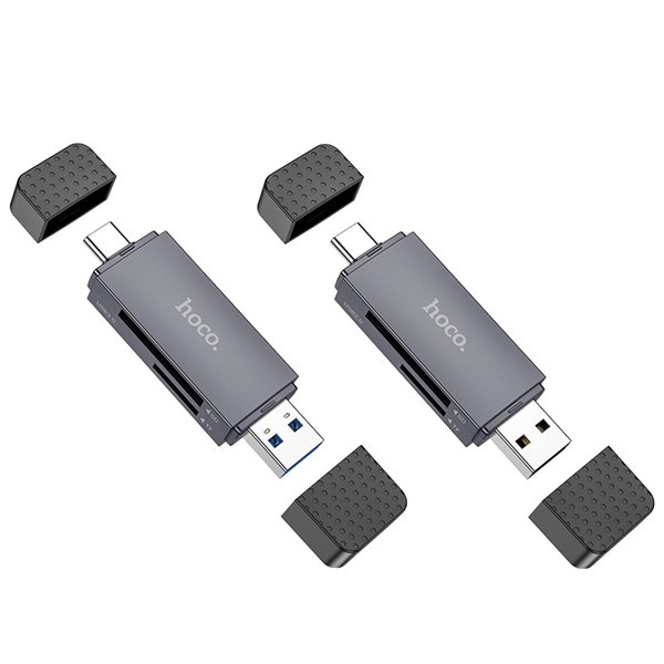 Memory card reader Hoco HB45 USB-C/USB-A 2-in-1 USB2.0 grey
