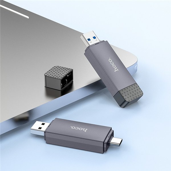 Memory card reader Hoco HB45 USB-C/USB-A 2-in-1 USB2.0 grey