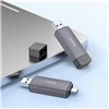 Memory card reader Hoco HB45 USB-C/USB-A 2-in-1 USB3.0 grey