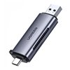 Memory card reader Ugreen CM185 USB-A 3.0/USB-C 3.1 to TF/SD (50706) grey