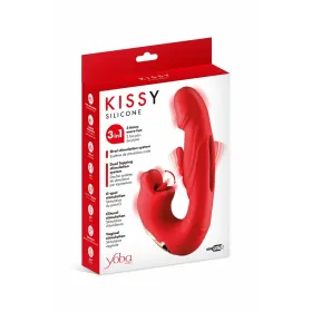 Двойной стимулирующий вибратор Yoba Kissy  Красный