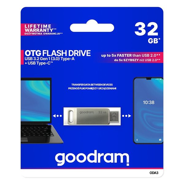 Atmintinė Goodram ODA3 32GB OTG USB 3.0 + Type-C