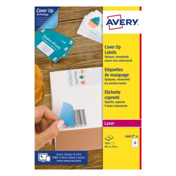 Printera birkas Avery Balts 25 Loksnes 99,1 x 57 mm