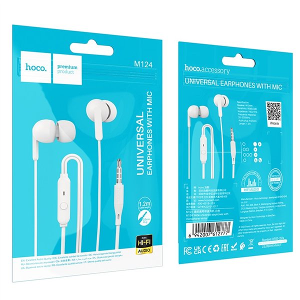 Headphones Hoco M124 3.5mm white