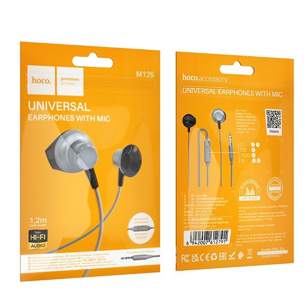 Headphones Hoco M125 3.5mm gray