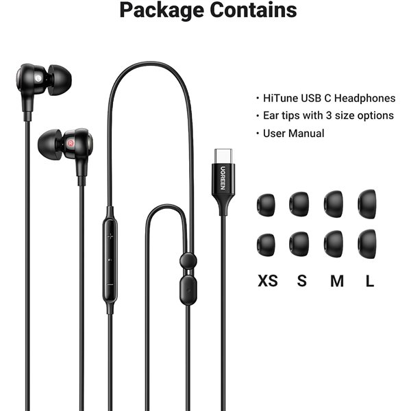 Headphones Ugreen EP103 USB-C (30638) black