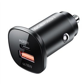 Automobilinis įkroviklis Acefast B1 Mini 38W USB-C+USB-A juodas