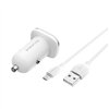 Car charger Borofone BZ12A QC3.0 USB + MicroUSB white