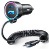 Automobilinis įkroviklis Joyroom JR-CL07 3-in-1 USB/Type-C 55W + Type-C 1.5m juodas