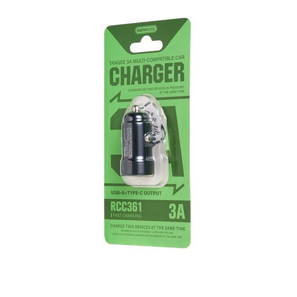 Car charger Remax RCC361 15W USB-C/USB-A black