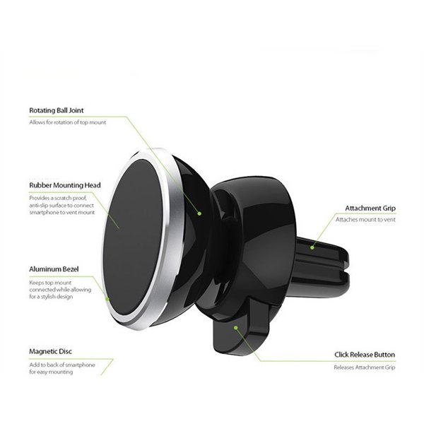 Automobilinis telefono laikiklis CPH-26, tvirtinamas ant ventiliacijos grotelių, magnetinis