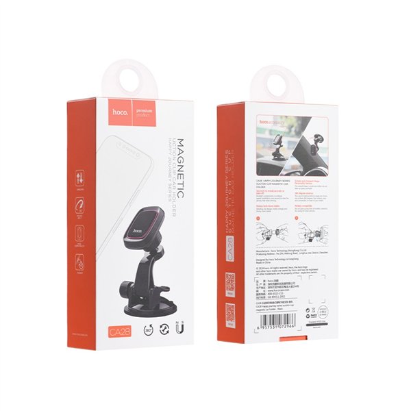 Car phone holder Hoco CA28, dashboard mounting, magnetic fixing,black