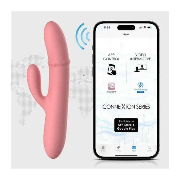 Divkārši Stimulējošs Vibrators Svakom Rozā Persiku
