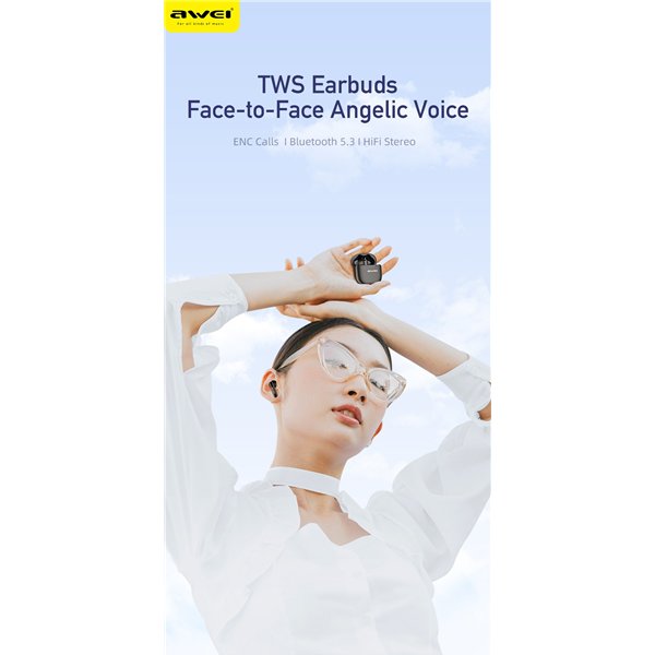 Wireless headphones Awei T68 white