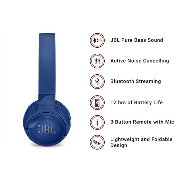 Bluetooth headphones JBL Tune 600BTNC blue